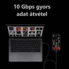 Adat és töltő kábel, USB-C/USB-C csatlakozó, 100W gyorstöltés, 10Gbps adat átvétel, 1 méter, fekete