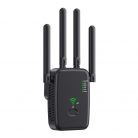 Urlant Wi-Fi WLAN Jelerősítő Repeater, 2,4GHz Wi-Fi, LAN/WAN Ethernet port, WPS, 300Mbps, 4 antenna, fekete