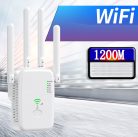 Urlant Wi-Fi WLAN Jelerősítő Repeater, 2,4GHz Wi-Fi, LAN/WAN Ethernet port, WPS, 300Mbps, 4 antenna, fekete