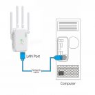 Urlant Wi-Fi WLAN Jelerősítő Repeater, 2,4GHz Wi-Fi, LAN/WAN Ethernet port, WPS, 300Mbps, 4 antenna, fehér