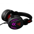 Gamer fejhallgató, USB + 2db 3,5mm Jack, vezetékes headset, beépített mikrofon, 7 színű RGB világítás, fekete