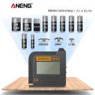 ANENG Digitális Elemteszter, LCD kijelző, akkumulátor-/elemszint mérő, 1.2V-4.8V + 9V, szürke