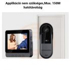 Vezeték nélküli videós kapucsengő, 6 hangerő fokozat, 4.3″ IPS HD kijelző, max 160m hatótáv, éjjellátó funkció, IP65 vízvédettség, fekete