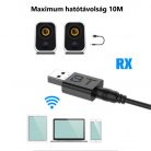 Bluetooth adapter, Bluetooth V5.0, USB/3.5 mm-es jack audio, hangszóróhoz trasmitter/receiver, fekete