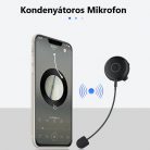 Motoros bukósisakba szerelhető Bluetooth headset és kihangosító, Bluetooth 5.2, fekete