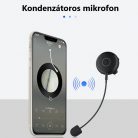 Motoros bukósisakba szerelhető Bluetooth headset és kihangosító, Bluetooth 5.2, fekete