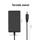 Univerzális Hálózati Töltő Adapter 15V/3A, tápegység, Ø5.5/2.5mm csatlakozó, 2 méter, fekete