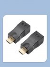 TCF® HDMI hosszabbító adapter, 2db HDMI->RJ45 adapter, HDMI/Cat6 Cat6e UTP Ethernet csatlakozóval, akár 15m-ig hosszabbít, fekete