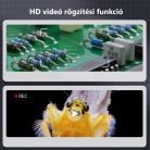 Hordozható Digitális Mikroszkóp, 2" IPS kijelző, FullHD, 8 LED, 500X képnagyítás, fotó és video funkció, fekete