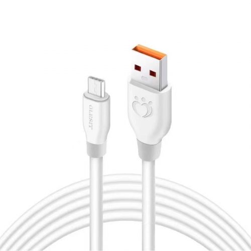 Olesit Adat és töltőkábel K191, 150 cm, MicroUSB/USB csatlakozó, 2.4A gyors töltés, fehér