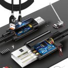 Olesit Adat és töltőkábel K191, 150 cm, MicroUSB/USB csatlakozó, 2.4A gyors töltés, fekete