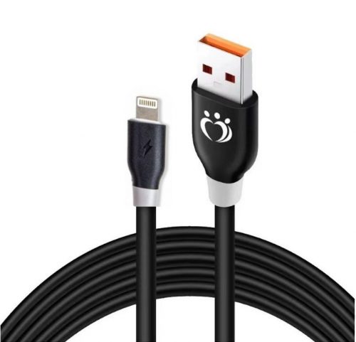 Olesit Adat-és töltőkábel K192, 150 cm, Lightning/USB csatlakozó, 2.4A gyors töltés, fekete