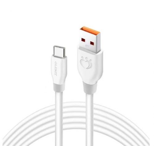 Olesit Adat-és töltőkábel K193, 150 cm, USB-C/USB típusú, 2.4A gyors töltés, fehér