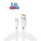 Olesit Adat-és töltőkábel K193, 150 cm, USB-C/USB típusú, 2.4A gyors töltés, fehér