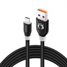 Olesit Adat és töltőkábel K195, 300 cm, MicroUSB/USB csatlakozó, 2.4A gyors töltés, fekete