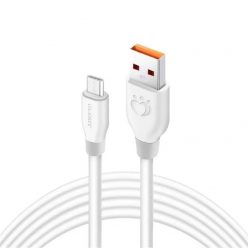   Olesit Adat és töltőkábel K195, 300 cm, MicroUSB/USB csatlakozó, 2.4A gyors töltés, fehér