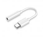 USB-C/Jack AUX audio adapter, USB-C-ről 3.5mm fülhallgató/mikrofon csatlakozóra, fehér