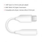 USB-C/Jack AUX audio adapter, USB-C-ről 3.5mm fülhallgató/mikrofon csatlakozóra, fehér