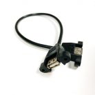 USB 2.0 hosszabbító kábel, 0.5 méter, USB anya/USB anya, csavarozható, 480MBit/s, fekete