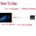 OTG átalakitó adapter (Lightning ->MicroUSB ), fekete