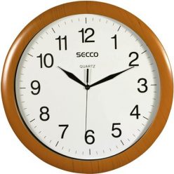   Falióra, 33 cm, SECCO "Sweep Second", fa hatású keret