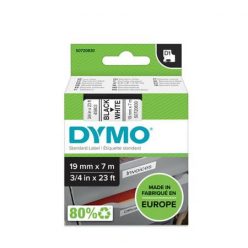   Feliratozógép szalag, 19 mm x 7 m, DYMO "D1", fehér-fekete