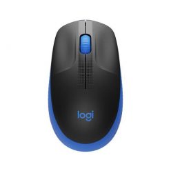   Egér, vezeték nélküli, optikai, USB, LOGITECH, "M190", kék