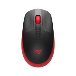   Egér, vezeték nélküli, optikai, USB, LOGITECH, "M190", piros