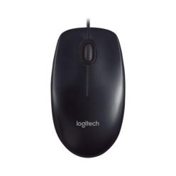   Egér, vezetékes, optikai, normál méret, USB, LOGITECH "M90", fekete