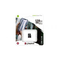   Memóriakártya, microSDXC, 128GB, CL10/UHS-I/U1/V10/A1, KINGSTON "Canvas Select Plus"