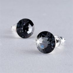   Fülbevaló, Black Diamond SWAROVSKI® kristállyal, 8mm, ART CRYSTELLA®