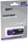 Pendrive, 128GB, USB 3.2, EMTEC "B110 Click Easy", fekete-lila