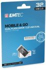 Pendrive, 32GB, USB 2.0, USB-A/microUSB, EMTEC "T260B Mobile&Go"