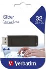 Pendrive, 32GB, USB 2.0, VERBATIM "Slider", fekete