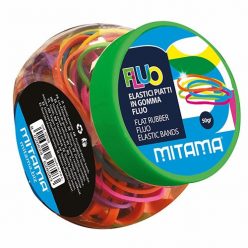 Gumigyűrű Mitama tégelyben 50g neon színes 75 db/tégely
